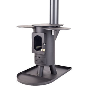 ANEVAY Traveller Stove in Satin Black. A portable multi-fuel stove.