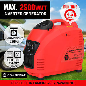 NEW BBT INVERTER GENERATOR 2500W Max 2200W Rated - Portable Camping Pure