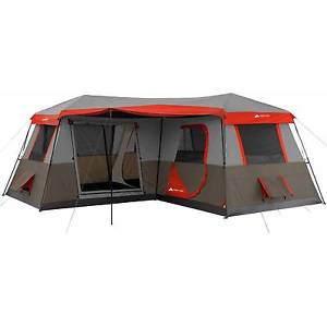 Cabin Tent 12 Person 3 Room L-Shaped