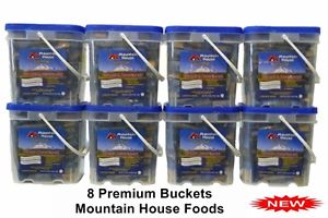 Mountain House Freeze Dried Food 8 Premium Buckets- Long Term up to 25 yrs.