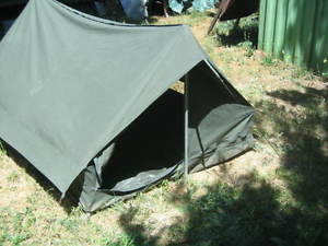 GENUINE FRENCH MILITARY 2 MAN TEMPERATE CLIMATE TENT WITH RAINFLY,  CIRCA 1980