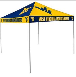 Logo Chair NCAA West Virginia 9' x 9' Checkerboard Tent Retracts Outdoor Durable