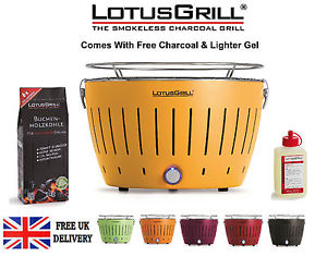 Lotus Grill Yellow Portable Smokeless Charcoal Grill Barbecue BBQ