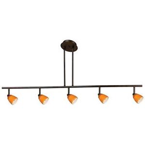 Cal Lighting SL-954-5-DB-CBS Track Lighting, Cone Brushed Steel & Dark Bronze