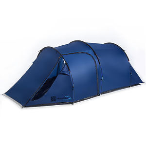 skandika Fauske 3 persone Tenda campeggio trekking Tunnel 7 Kg blu nuova