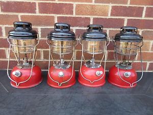 TILLEY STORM LAMPS X246B RED X 4 ALL SOUND & WORKING ORDER JOB LOT @ DERBY