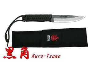 Kanetsune Seki Kuro-Tsuno KB-261 Damascus 15 Blue Steel 120mm Hunting Knife b46