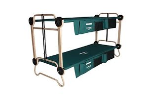 Portable Bunk Bed w/ Storage Organizers 3in1 Cot / Bench 2 Person Camping Large