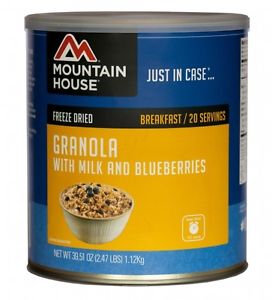 Mountain House Freeze Dried Food GRANOLA W/ MILK & BLUBERRIES - 6 Cans New!