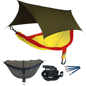 ENO SingleNest OneLink Sleep System - Sunshine Hammock With Olive Profly