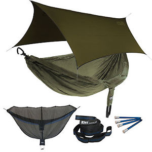 ENO DoubleNest OneLink Sleep System - Olive/Olive Hammock With Olive Profly