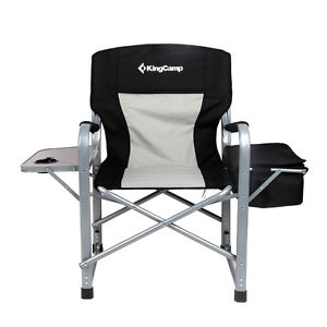 KingCamp Heavy Duty Camping Folding Outdoor Director's Chair With Cooler Bag.