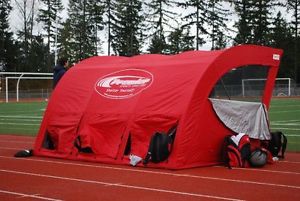 PORTABLE SHELTER TENT PREMIER SOCCER FIELD HOCKEY LACROSSE FOOTBALL RED