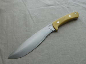 Bark River Grasso Bolo II Fixed Blade Knife! 5160 Steel & Antique Ivory Micarta!