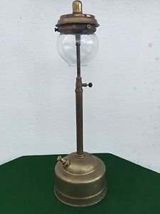 Brass Pork Pie Table Tilley Paraffin Lamp, with Pump and Vaporiser