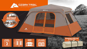 Ozark Trail 8 Person Instant set up Cabin Tent Multi-color New Orange Grey Large