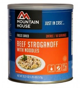 Mountain House Freeze Dried Food BEEF STRAGANOFF set of 6 Cans - New!