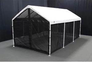 10 x 20 Ft. Black Canopy Screen Room with Floor Heavy Duty Mesh Bug Protection