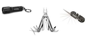 Leatherman Charge TTi Multitool + LED Lenser K3 + Smiths Pocket Pal Knife Sharpe