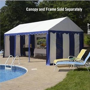 10'x20' Party Event Outdoor Tent Enclosure Kit Blue White Heavy Duty Waterproof