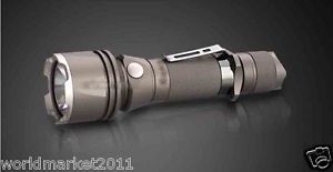 Aluminum Alloy Silver Bright Light Long Shots Waterproof Flashlight Torch Lamp