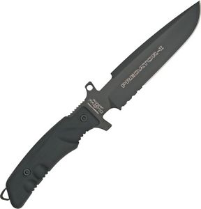 Fox Predator Fighting Bowie Fixed Blade Knife w/ Black Coated N690Co Blade!