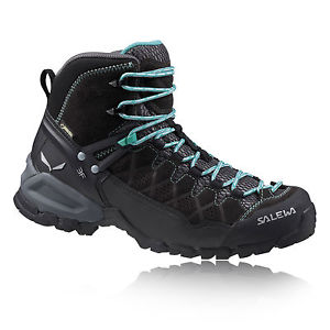 Salewa Alpine Mid GTX Womens Blue Black Waterproof Walking Boots Shoes