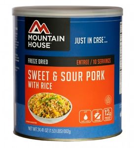 Mountain House Freeze Dried Food SWEET & SOUR PORK with Rice -Set of 6 Cans New!