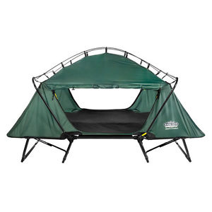 NEW Kamprite Double Tent Cot W/ Rainfly Camping 2 Person Quick Set Up Carry Case