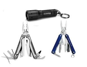 Leatherman Charge TTi Multitool + LED Lenser K3 + Leatherman Squirt PS4 Blue