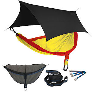 ENO SingleNest OneLink Sleep System - Sunshine Hammock With Black Profly