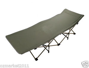 Army Green Polyester Waterproof Hard-wearing Outdoor Single Folding Bed