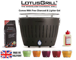 Lotus Grill Anthracite Black Portable Smokeless Charcoal Grill Barbecue BBQ