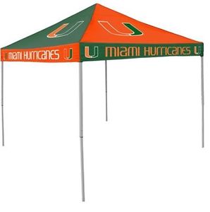 Logo Chair NCAA Miami 9' x 9' Checkerboard Tent Durable Water Resistant Canopy