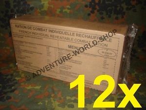 12 Stück Französische HALAL Ration MHD 2013 MRE EPA 24 h RCIR HALAL Typ 1 und 2