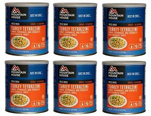 6 #10 Cans - Mountain House - TURKEY TETRAZZINI  Freeze Dried Foods Emergency