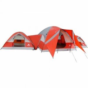 Ozark Trail ConnecTENT 10 person 3 Dome Tent Camping Outdoors Family Orange Tent