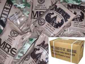 MRE MEAL READY TO EAT. MENUS A 1 TO 12 DE