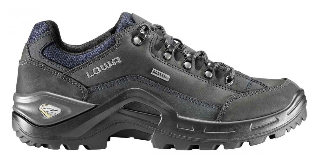 Lowa Renegade II GTX® Lo Wide All Terrain Trekking Schuh Herren grau / blau