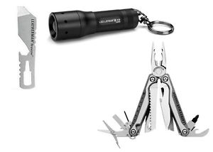 Leatherman Charge TTi Titanium Handles Multitool + LED Lenser K3 + Leatherman PT