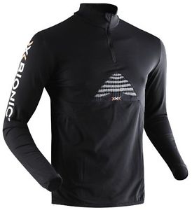 X-Bionic Running Ae Man Humdinger Zip Up Secondo Strato Tecnico, Uomo, Nero (Bla