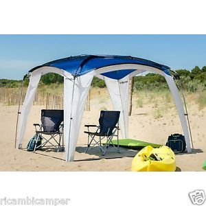 Gazebo Tenda Sole Outdoor Medusa 3x3m blu bianco Campeggio Giardino Spiaggia