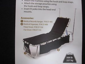 AllEvac Patient Recovery Bed 500lb-227kg Medical Cot Lightweight Organizer