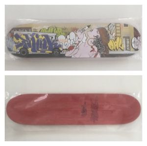 MIKE GIANT X THINK SIGNED SKATEBOARD DECK-FUTURA JEREMY FISH SHEPARD FAIREY GONZ