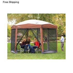 Screened Coleman Canopy Gazebo Shade Shelter Outdoor Party Tent 12x10 House Yard