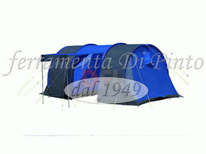 TENDA CAMPEGGIO 4 PERSONE Cm 420X240X200H VENTILAZIONE 2 CABINE INGRESSO PICCHET