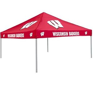 Wisconsin Team Logo Color Tailgate Tent Retracts Heavy Duty Water Resistant New