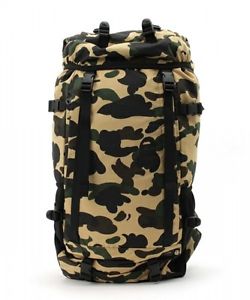 A BATHING APE PORTER 1ST CAMO RUCKSACK Yellow Backpack Hiking Bag New From Japan