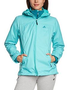 adidas, Giacca con interno in pile Donna HT Wandertag, Turchese (Vivid Mint F14)