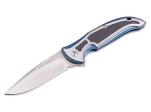 Real Steel Taschenmesser Outdoormesser Stinger Blue Klingenstahl CPM S-35VN Grif